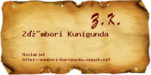 Zámbori Kunigunda névjegykártya